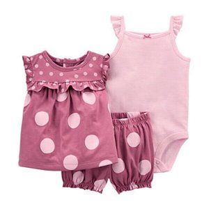 CARTER'S 3-pc.GIRLS SHORT SET 12m (NIP)/ Lavender and pink